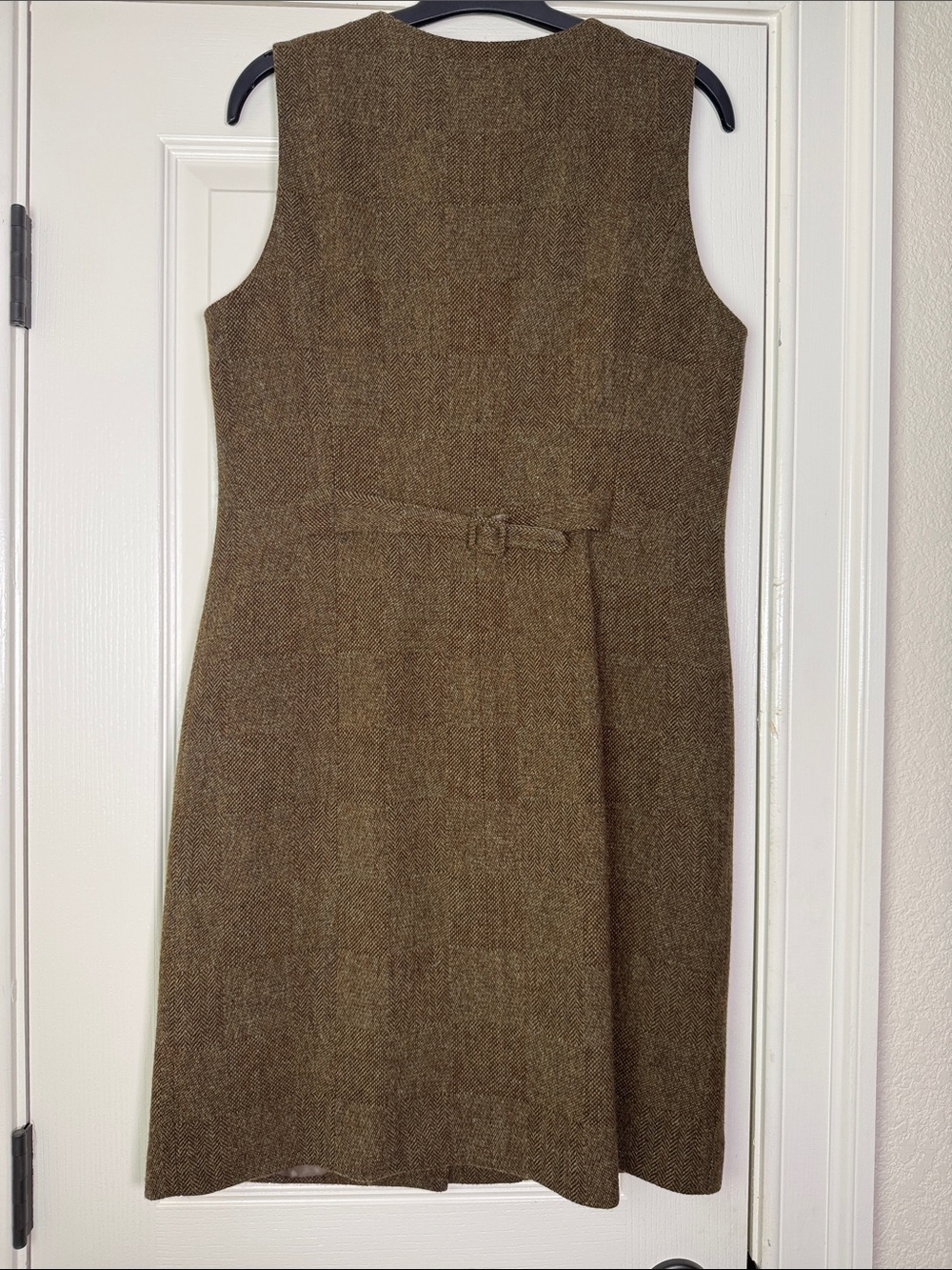 Brooks Brothers Wool Blend Brown Button-Front Sheath Dress - Picture 3 of 6